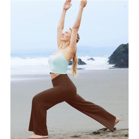 3 Pack Women's Wide Leg Pants with Pockets High Waist Loose - Picture 4 of 6